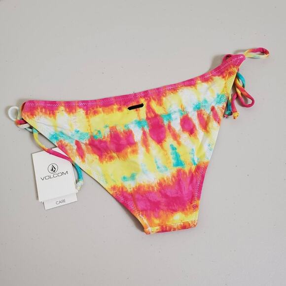Volcom Sun Tripp Full Swim Bottom Tie Dye Bikini Adjustable Womens Size S NEW - Picture 6 of 10